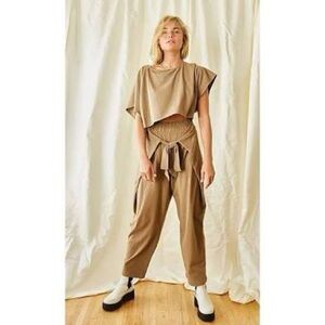 Free people beach getaway linen elastic waist  pants XS